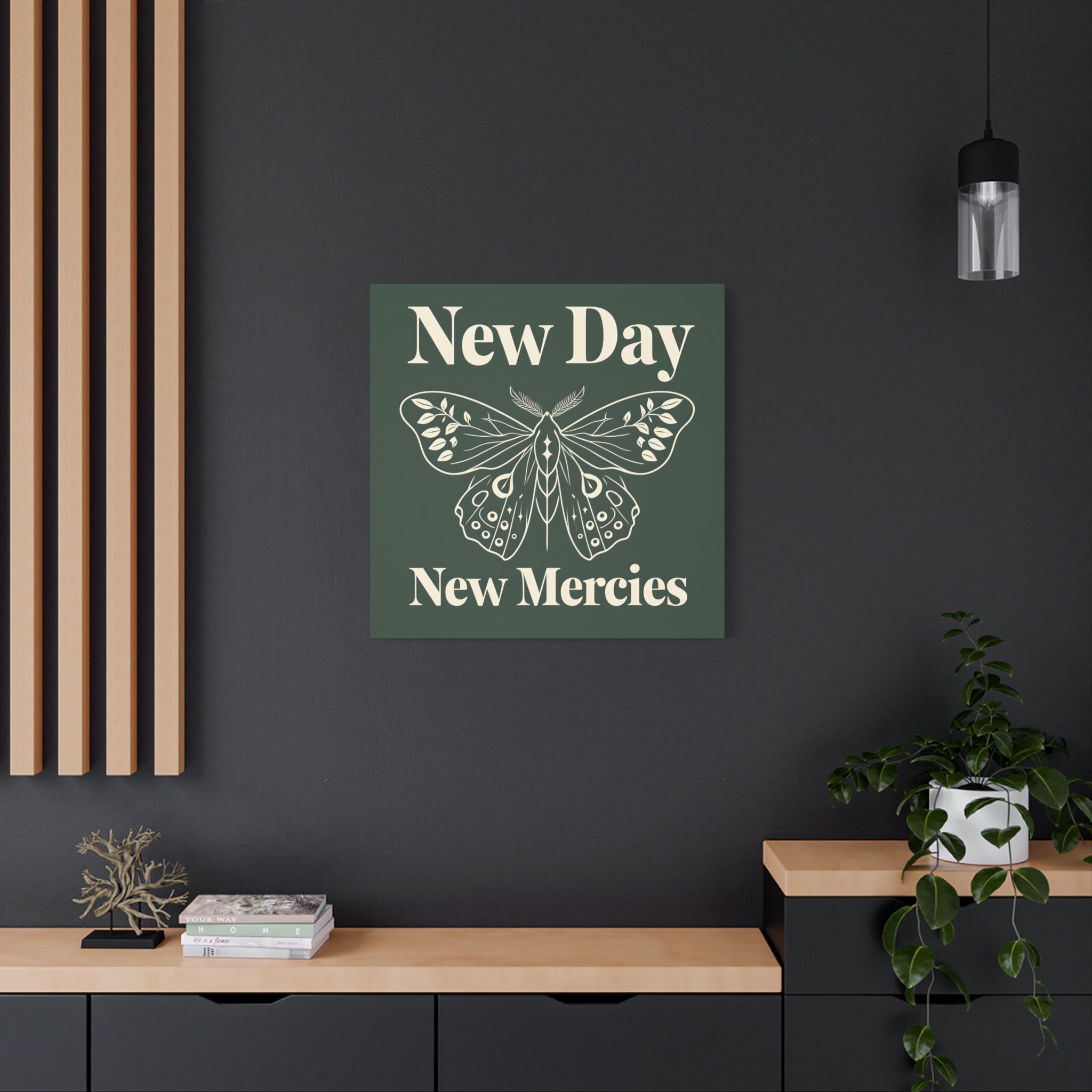 New Day New Mercies Christian Matte Canvas Wall Art | Faith Home Decor | Christian Housewarming Gift