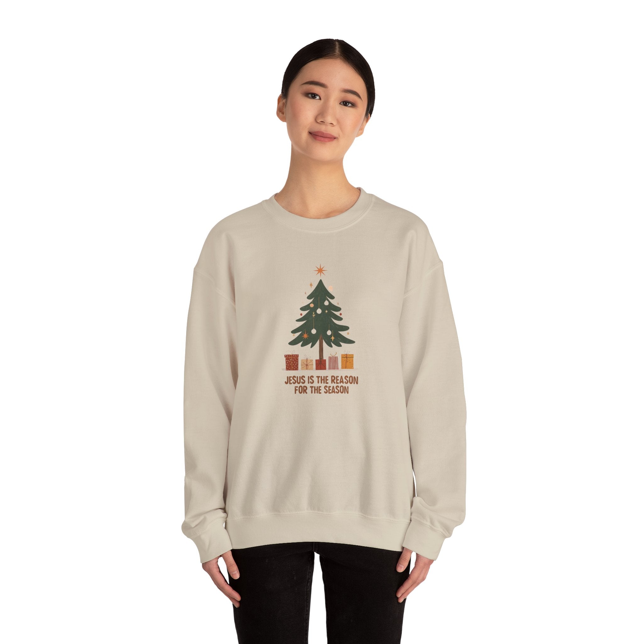 Jesus Is the Reason for the Season Christian Christmas Gildan Unisex Crewneck Sweatshirt