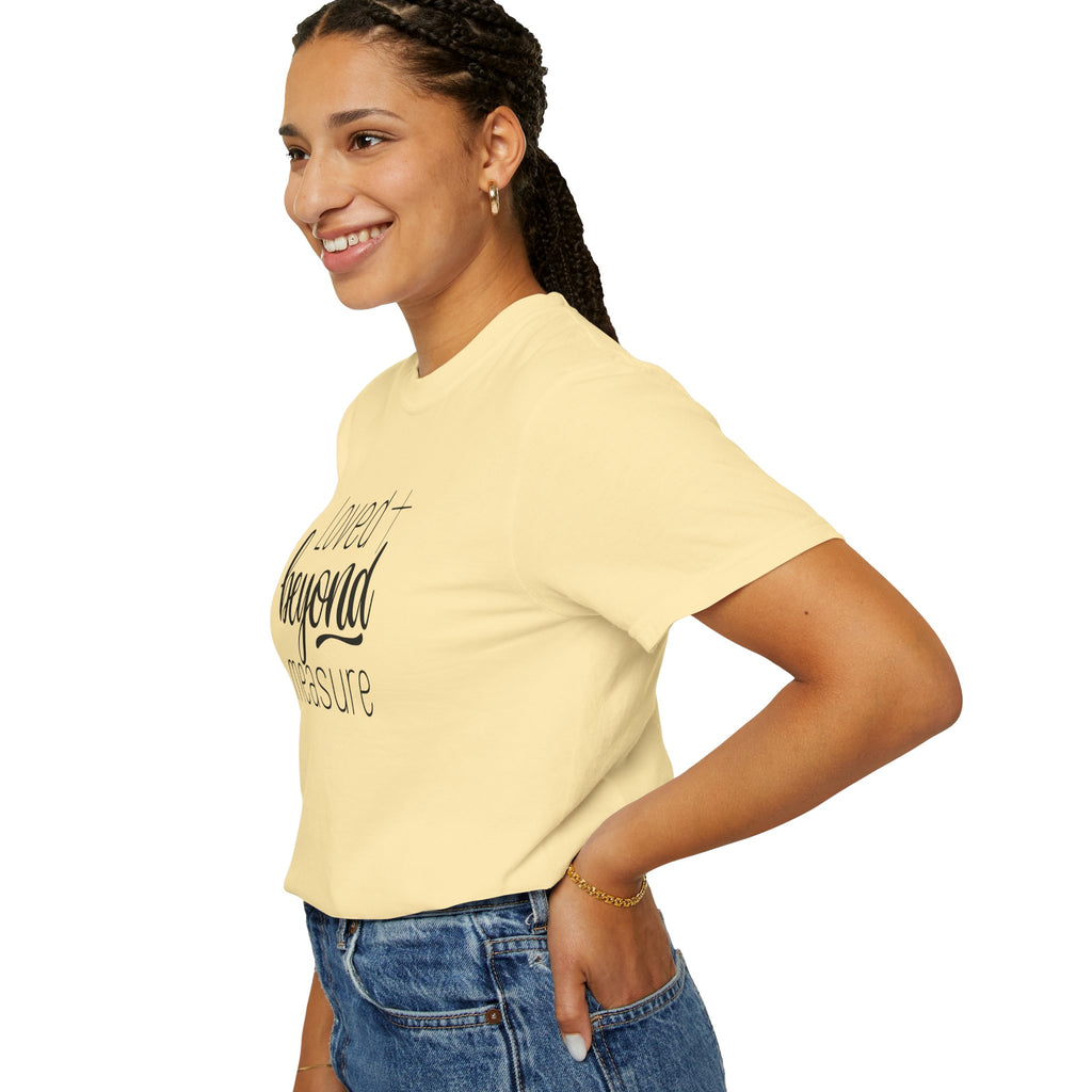 Loved Beyond Measure Unisex Garment-Dyed T-Shirt Soft Cotton Faith Shirt Christian Gift Tee S–4XL