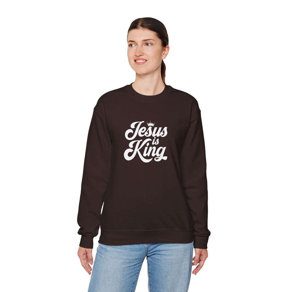 Jesus Is King Christian Gildan Unisex Crewneck Sweatshirt | Faith Apparel |  Religious Gift