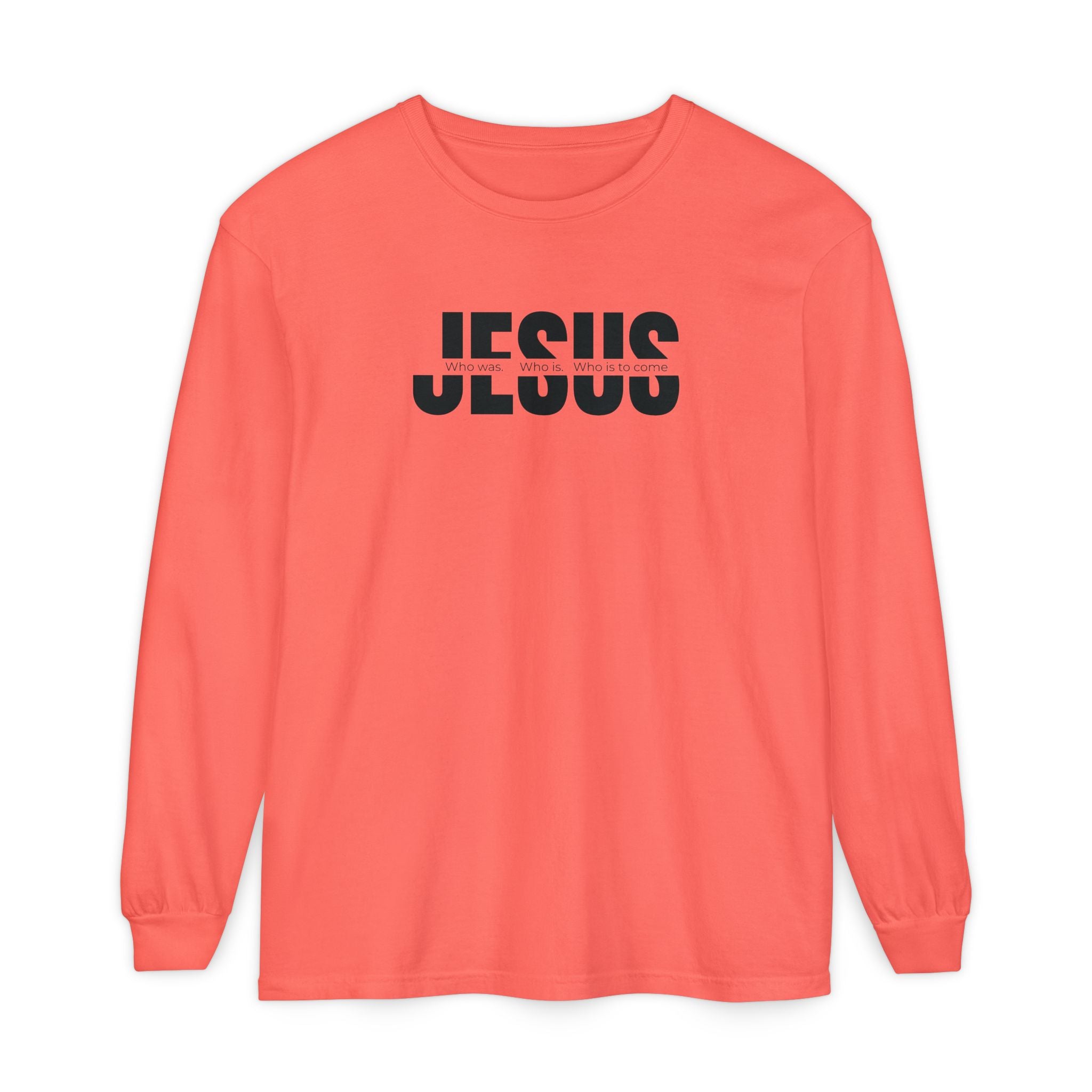 Jesus Comfort Colors Christian Long Sleeve Shirt | Faith Graphic Tee | Garment Dyed Cotton