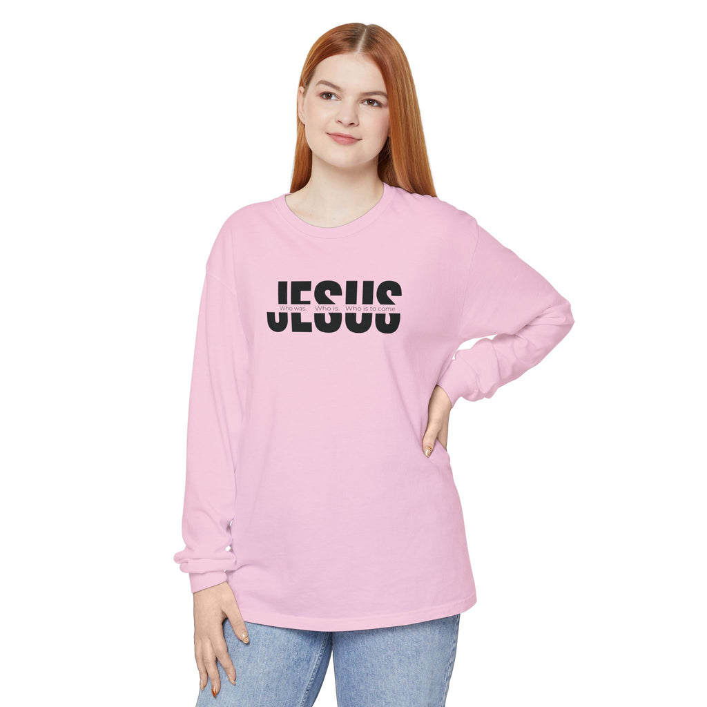 Jesus Comfort Colors Christian Long Sleeve Shirt | Faith Graphic Tee | Garment Dyed Cotton