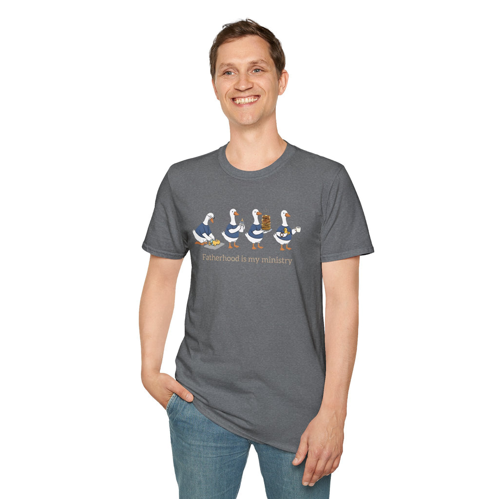 Fatherhood Is My Ministry Gildan T-Shirt | Christian Dad Gift | Faith-Based Tee