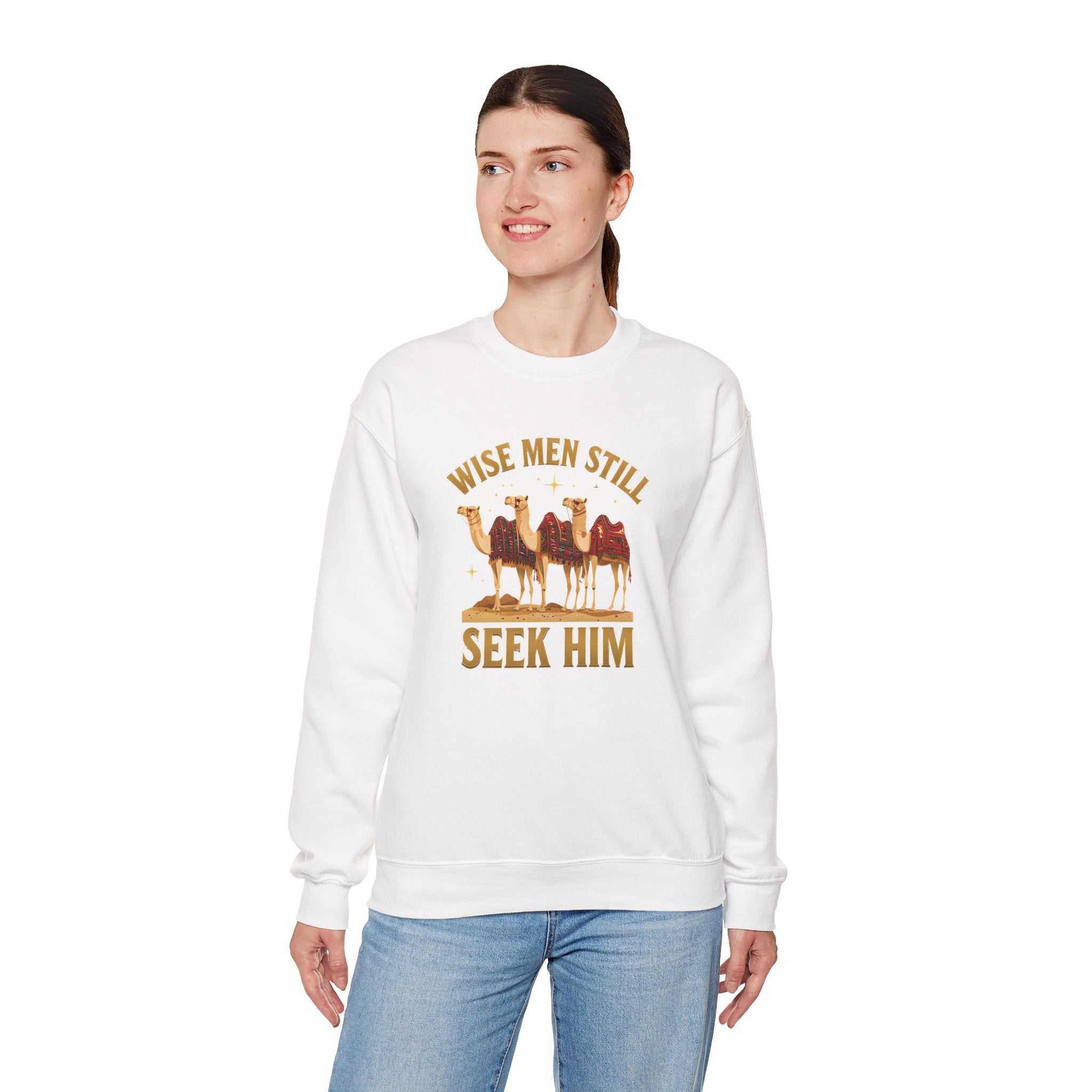 Wise Men Still Seek Him Gildan Unisex Crewneck Sweatshirt | Gift for Men | Religious Holiday Apparel