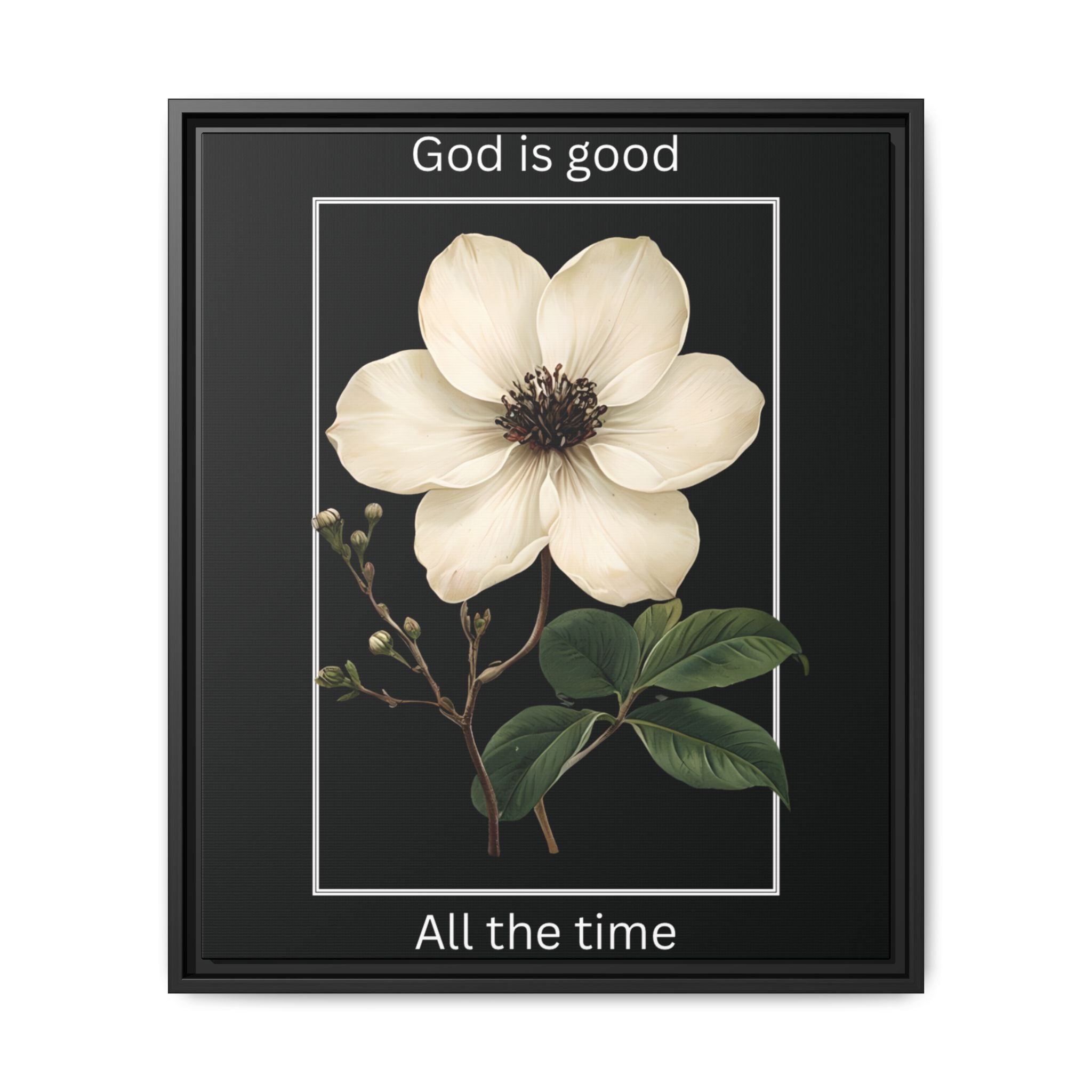 God is Good All The Time Christian Framed Matte Canvas Wall Art | Faith Inspirational Home Decor
