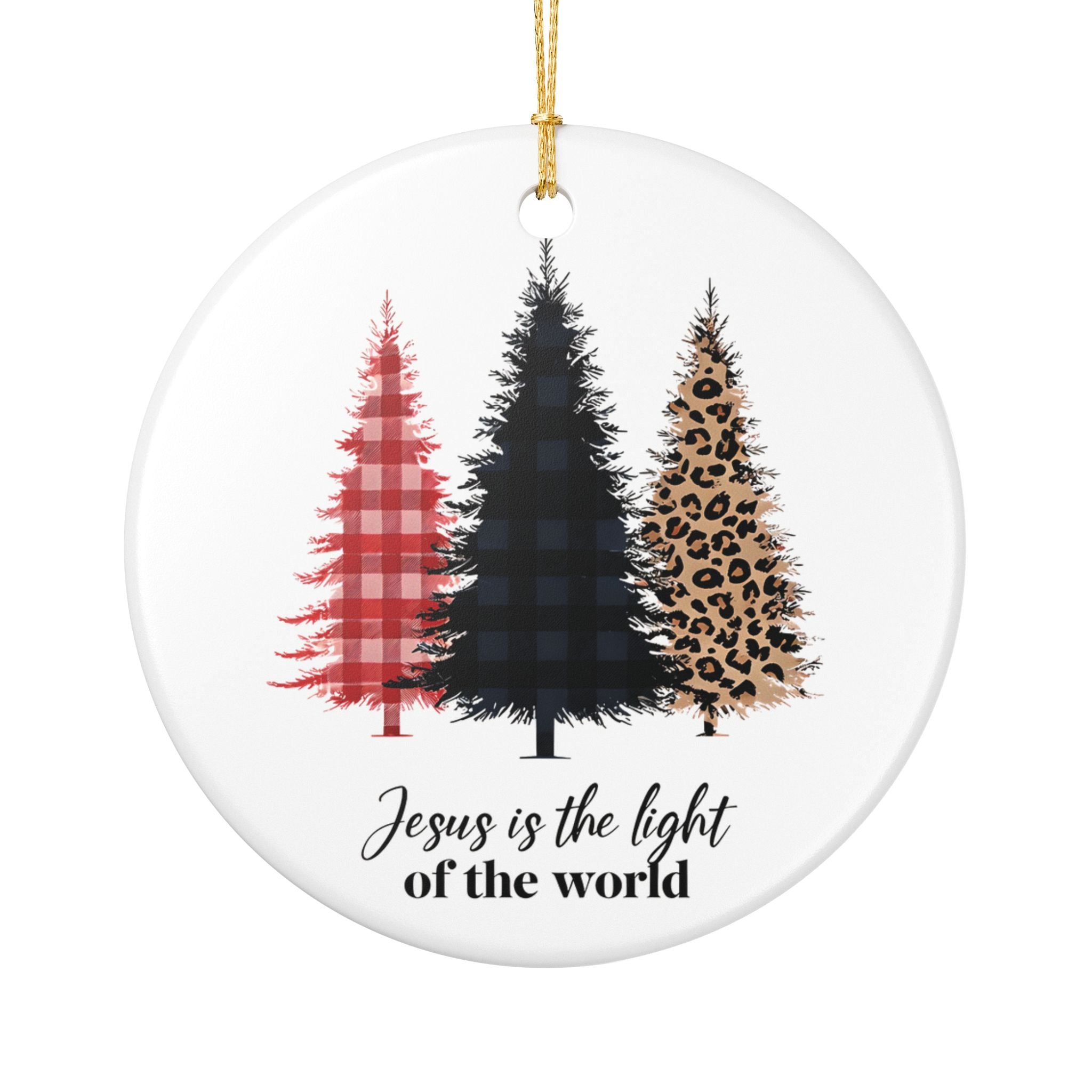 Jesus is the light of the world Christmas Ceramic Ornament | Holiday Tree Décor | Stocking Stuffer