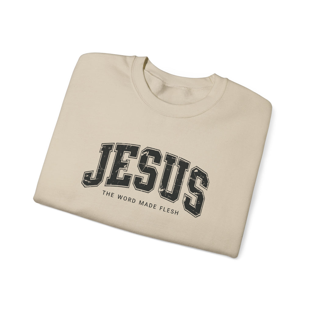 Jesus the Word Made Flesh Gildan Crewneck Sweatshirt | Christian Unisex Sweatshirt | Faith Apparel | Religious Gift