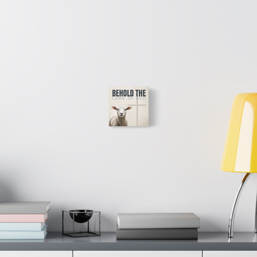 Behold the Lamb of God Canvas – Christian Wall Art with Lamb & Cross Design (Multiple Sizes)