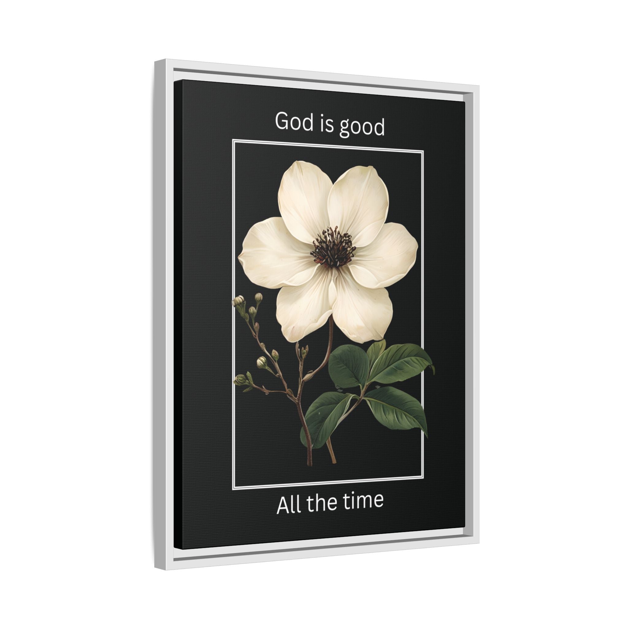 God is Good All The Time Christian Framed Matte Canvas Wall Art | Faith Inspirational Home Decor