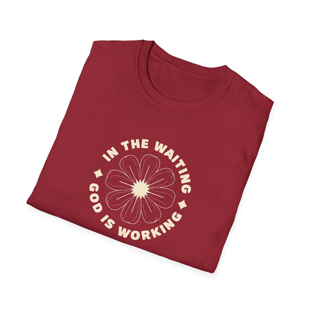 In the Waiting God Is Working Christian Gildan Unisex T-shirt | Women’s Faith Graphic Tee