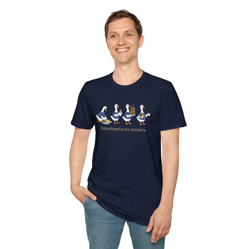 Fatherhood Is My Ministry Gildan T-Shirt | Christian Dad Gift | Faith-Based Tee