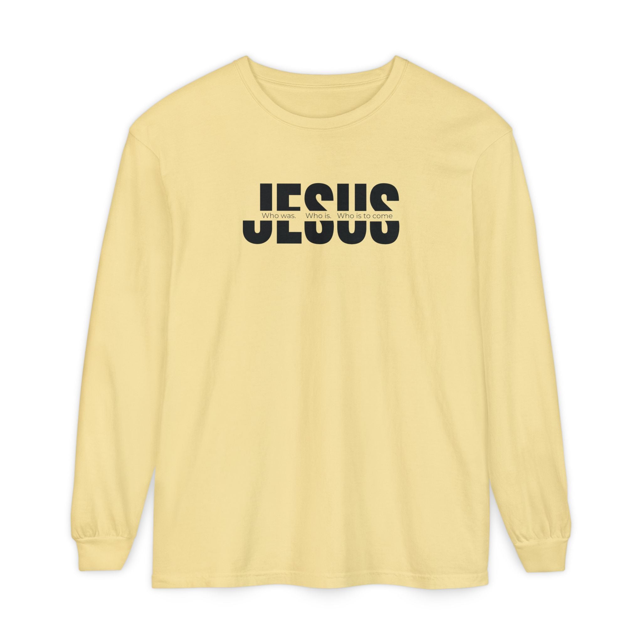 Jesus Comfort Colors Christian Long Sleeve Shirt | Faith Graphic Tee | Garment Dyed Cotton