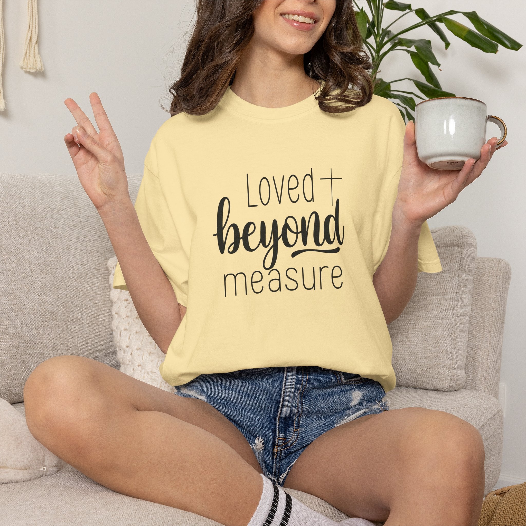 Loved Beyond Measure Unisex Garment-Dyed T-Shirt Soft Cotton Faith Shirt Christian Gift Tee S–4XL