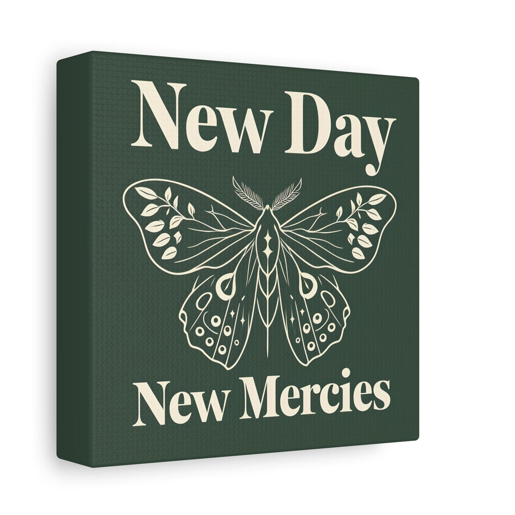 New Day New Mercies Christian Matte Canvas Wall Art | Faith Home Decor | Christian Housewarming Gift
