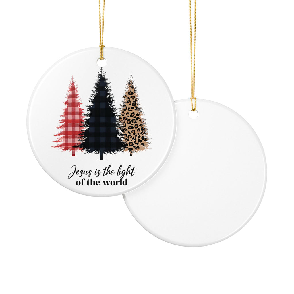 Jesus is the light of the world Christmas Ceramic Ornament | Holiday Tree Décor | Stocking Stuffer