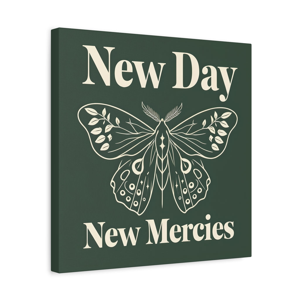 New Day New Mercies Christian Matte Canvas Wall Art | Faith Home Decor | Christian Housewarming Gift