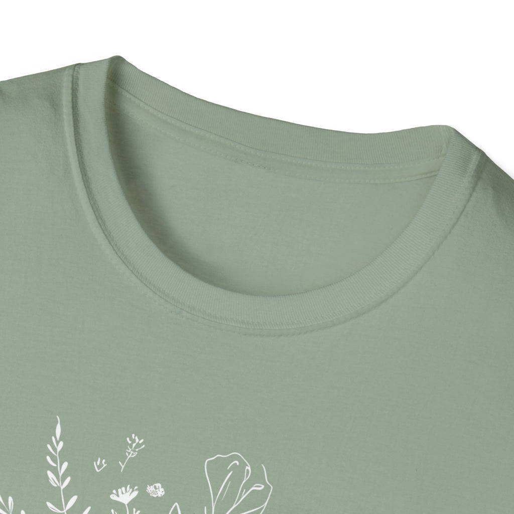 Created with Purpose Carried By Grace Christian Floral Gildan T-Shirt Women’s Faith Shirt Minimalist Design Soft Cotton Tee