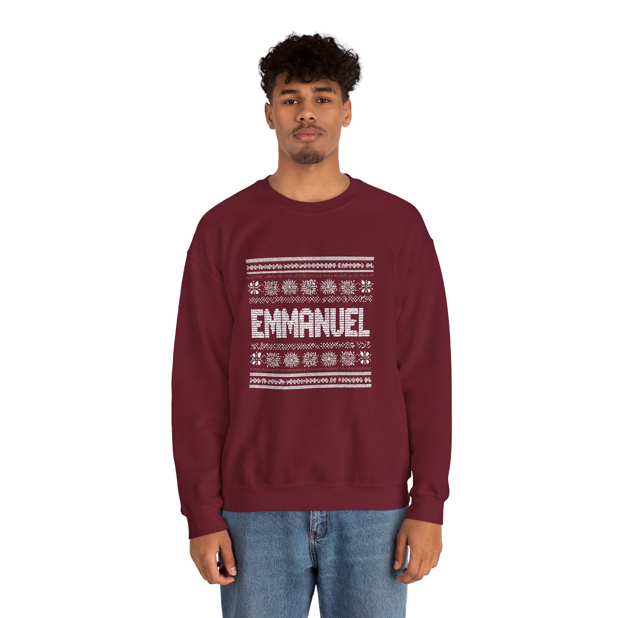 Emmanuel Gildan Unisex Christmas Crewneck Sweatshirt |Christian Holiday Gift