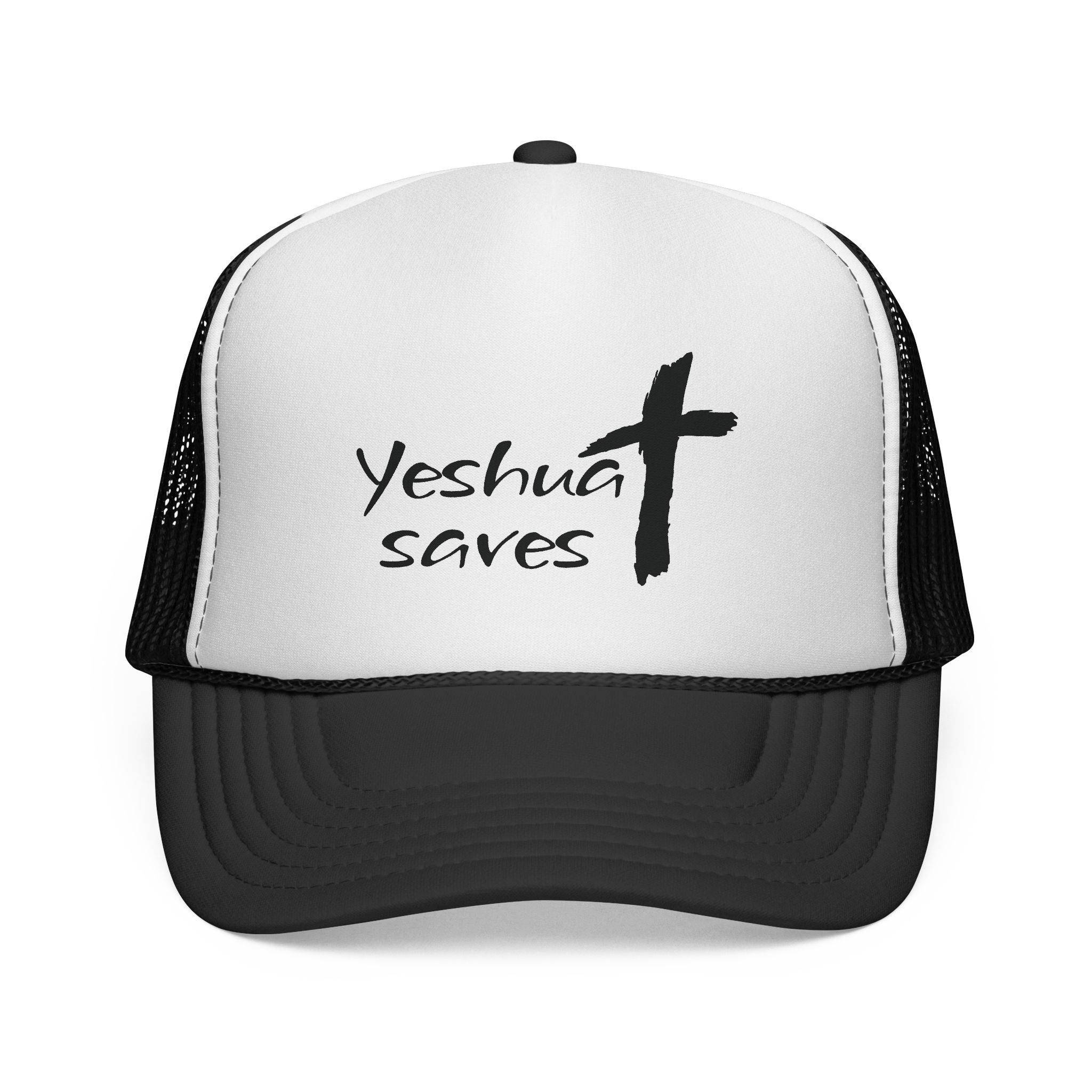 Yeshua Saves Trucker Hat | Christian Faith Snapback Cap | Jesus Saves Mesh Hat | Christian Streetwear Hat