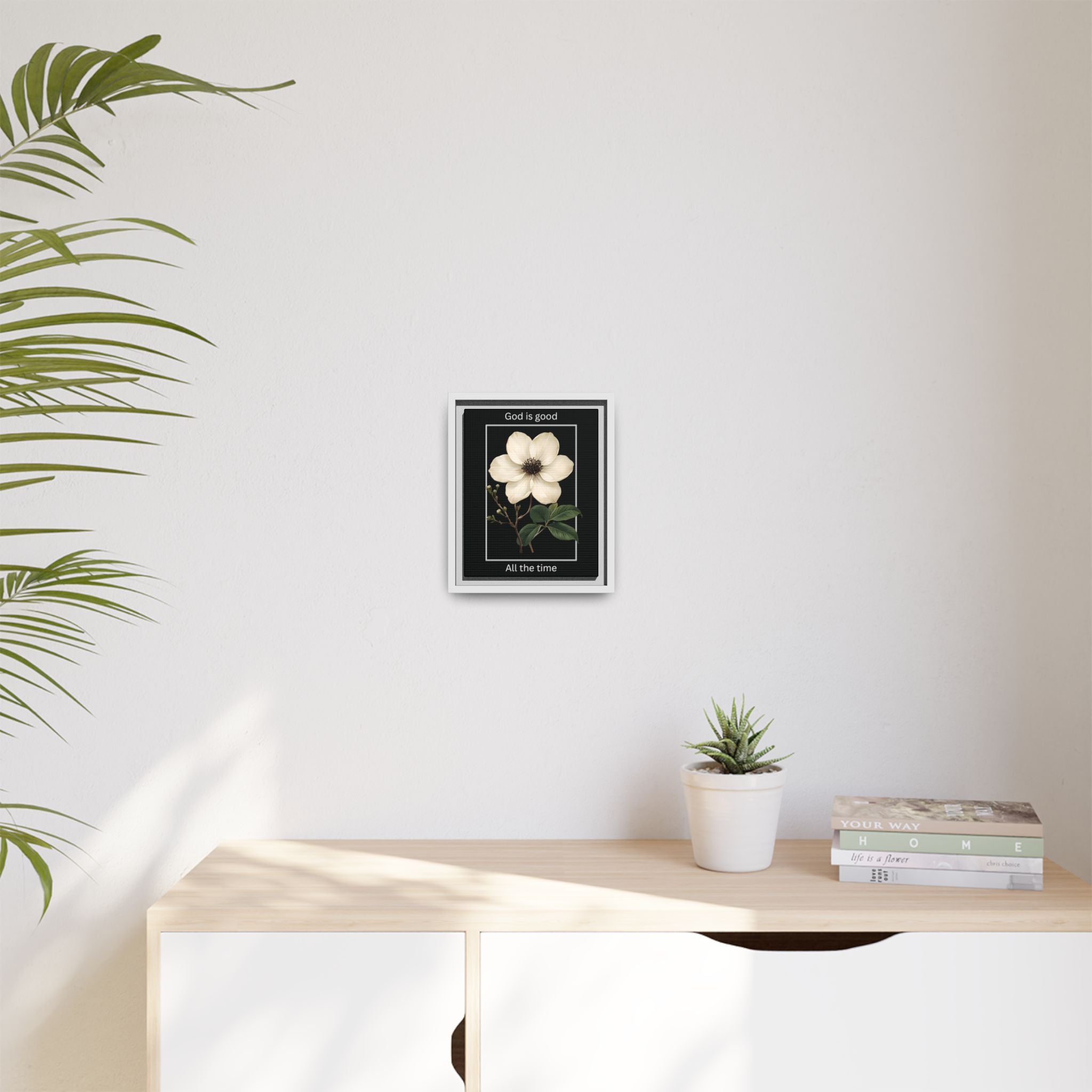 God is Good All The Time Christian Framed Matte Canvas Wall Art | Faith Inspirational Home Decor