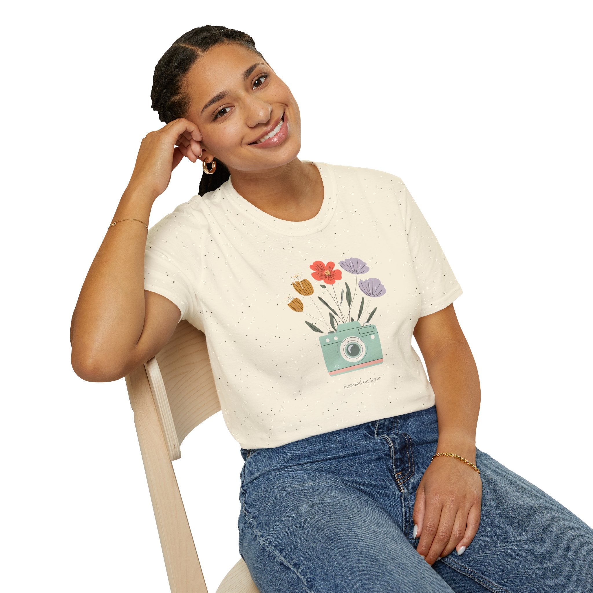 Focused on God Gildan Christian T Shirt | Faith Based Unisex Crewneck Tee | Christian Gift for her