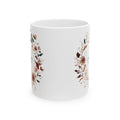 Give Thanks Floral Wreath Ceramic Mug | 11oz & 15oz | Cozy Coffee Cup, Gift for Her, Inspirational Tea Mug, Perfect for Birthdays & Anniversaries