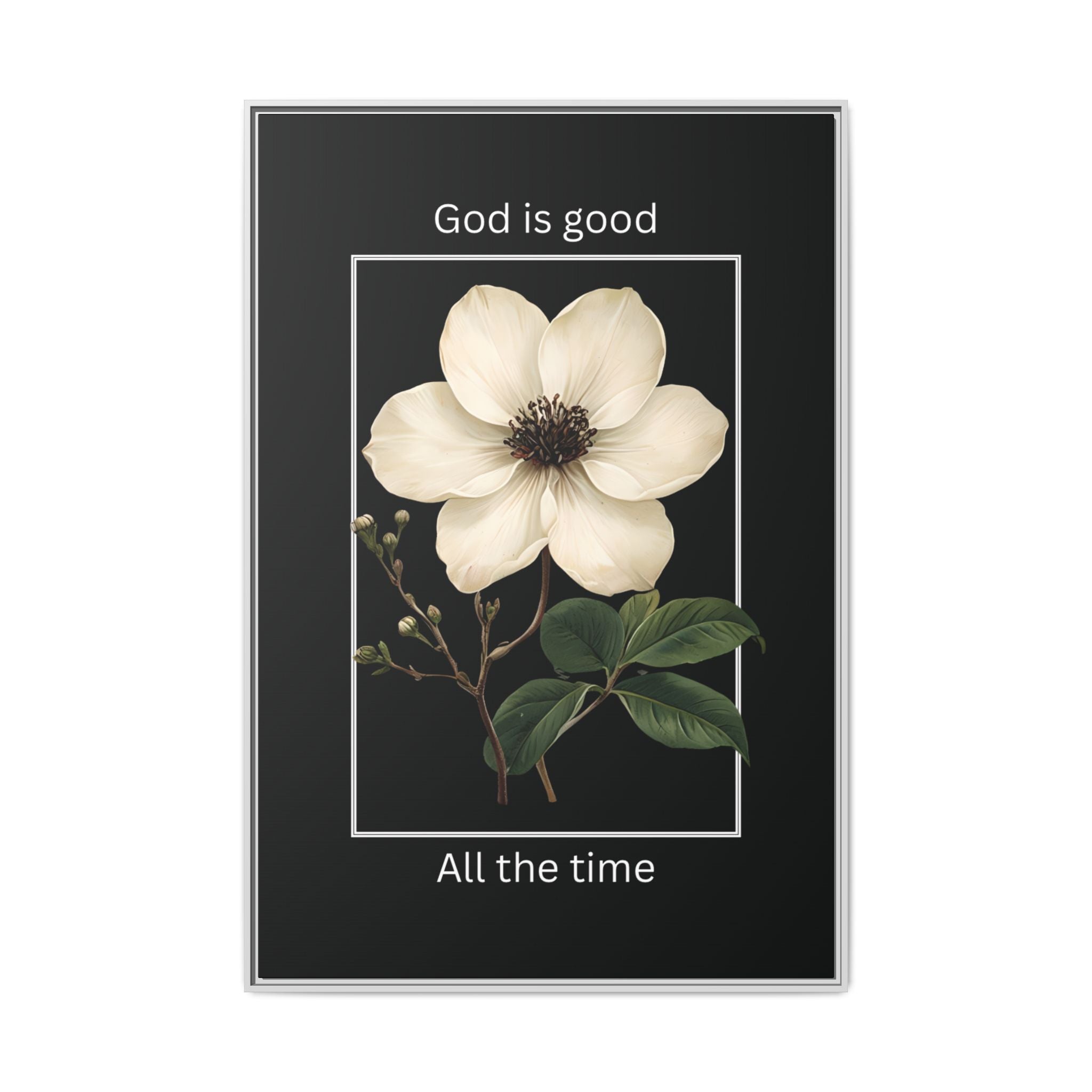 God is Good All The Time Christian Framed Matte Canvas Wall Art | Faith Inspirational Home Decor