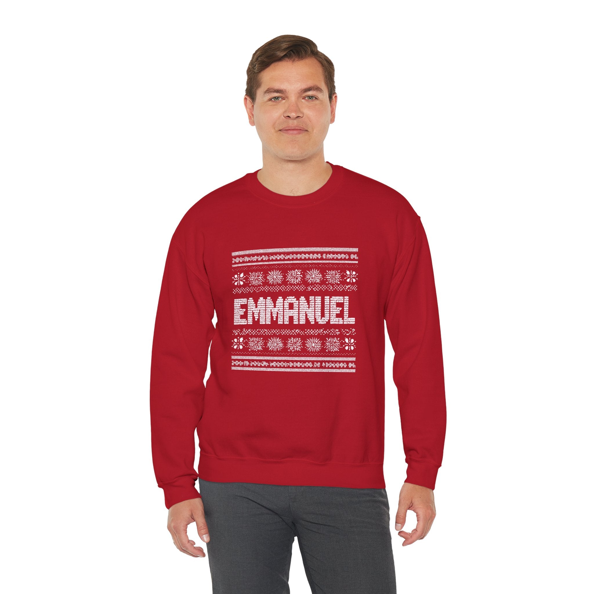 Emmanuel Gildan Unisex Christmas Crewneck Sweatshirt |Christian Holiday Gift
