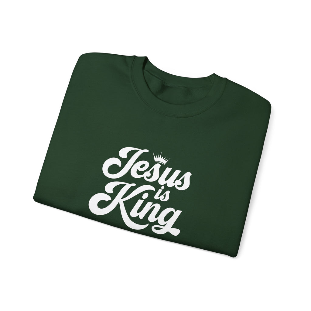 Jesus Is King Christian Gildan Unisex Crewneck Sweatshirt | Faith Apparel |  Religious Gift