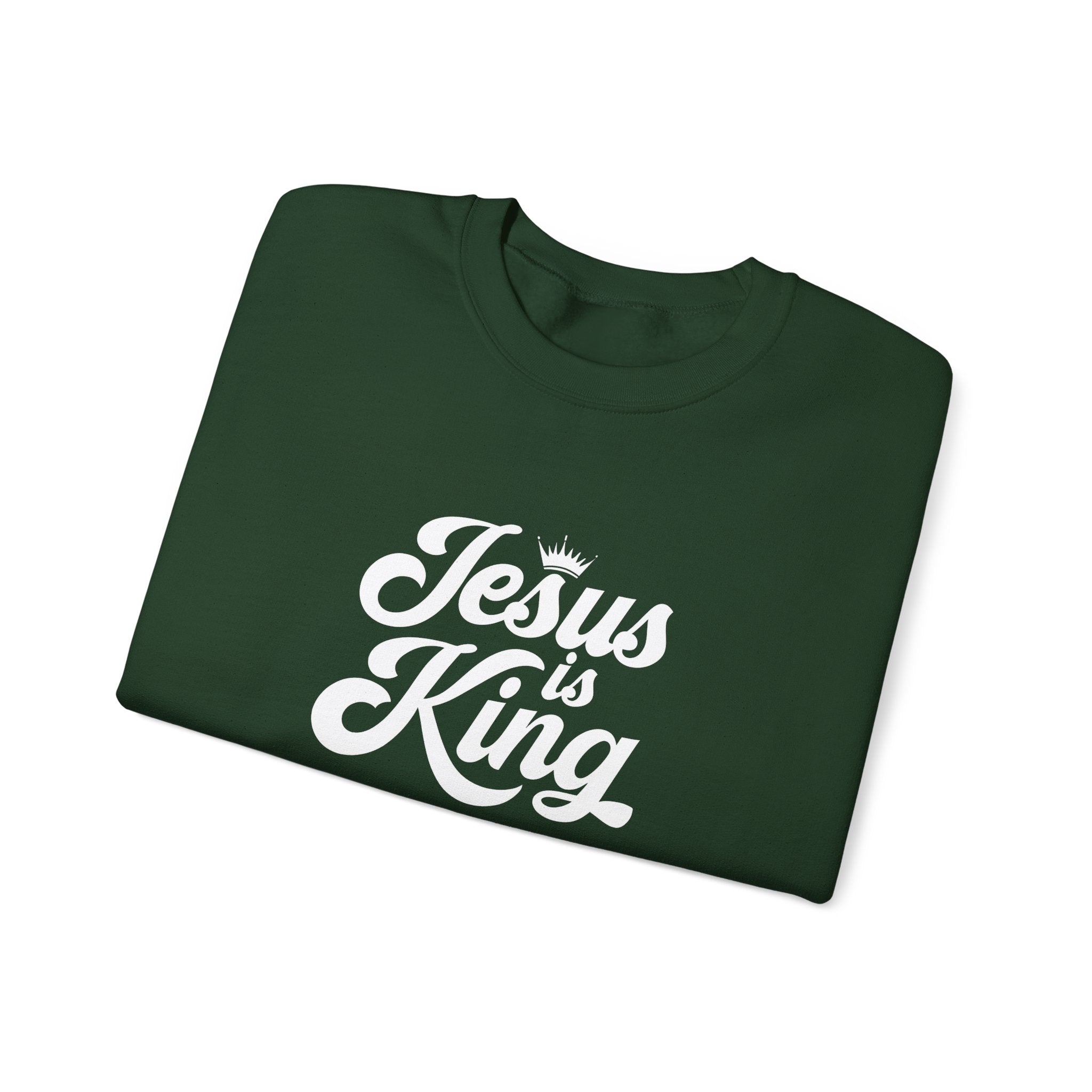 Jesus Is King Christian Gildan Unisex Crewneck Sweatshirt | Faith Apparel |  Religious Gift