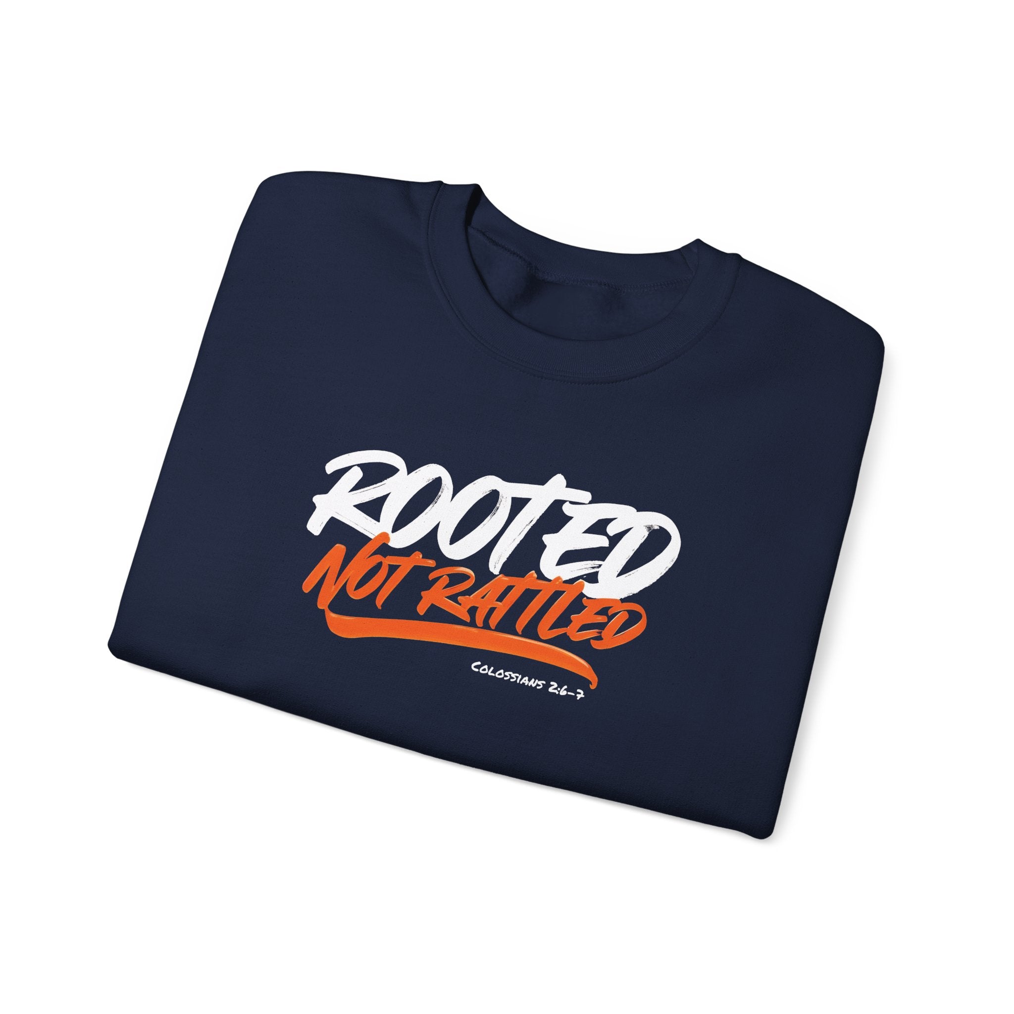 Rooted Not Rattled Gildan Christian Sweatshirt | Unisex Crewneck Pullover | Christian Gift