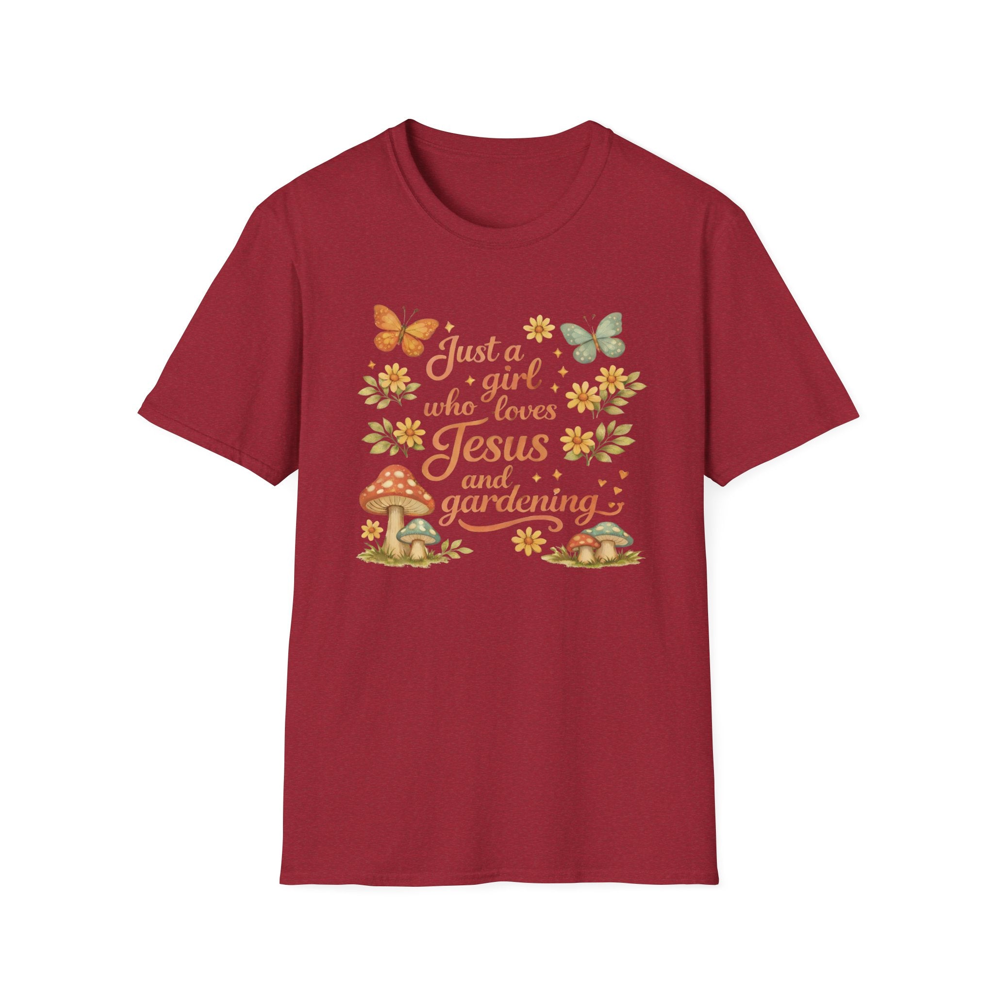 Just A Girl Who Loves Jesus and Gardening Gildan Unisex Tshirt | Christian Gardening T-Shirt | Faith Shirt | Cotton Tee