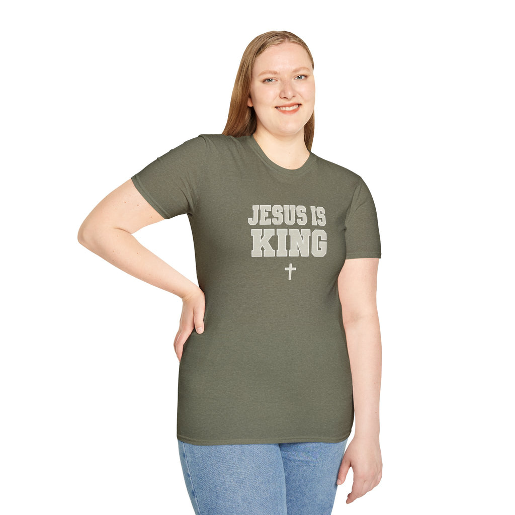 Jesus is King Unisex Gildan Softstyle T-Shirt | Christian Faith Apparel | Christian Gifts
