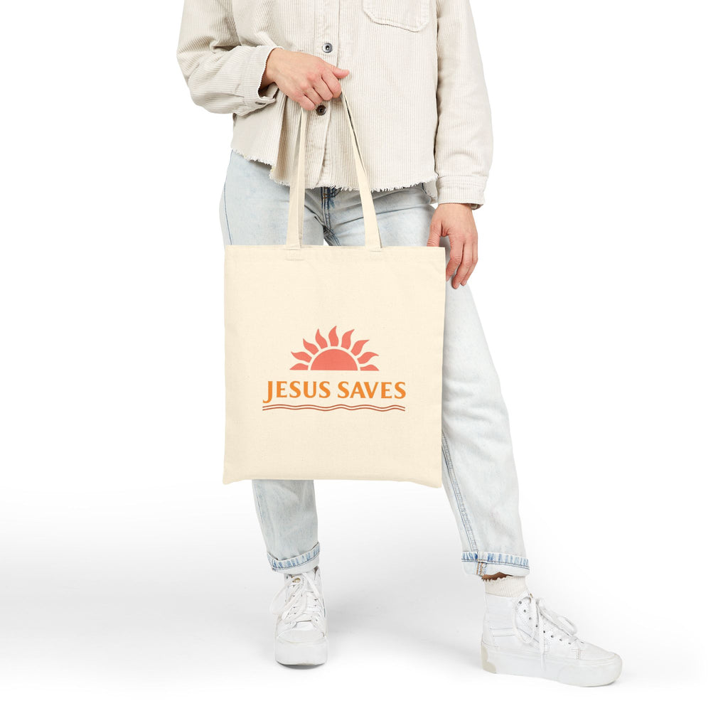 Christian Tote Bag for Women Jesus Saves Canvas Faith Bag Religious Gift Idea