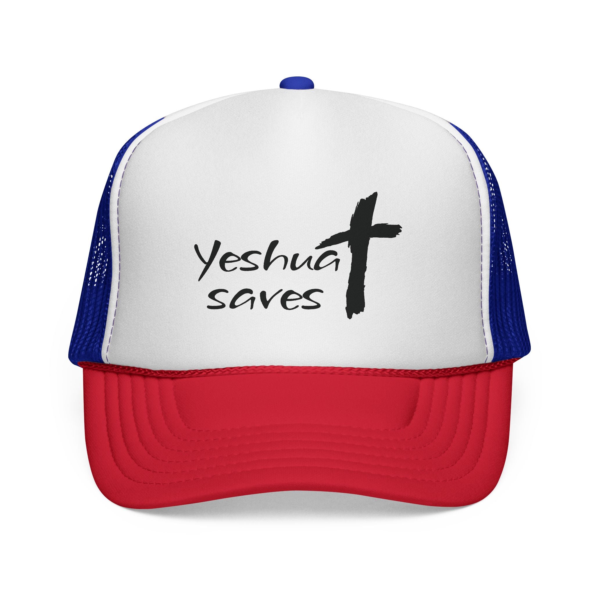 Yeshua Saves Trucker Hat | Christian Faith Snapback Cap | Jesus Saves Mesh Hat | Christian Streetwear Hat