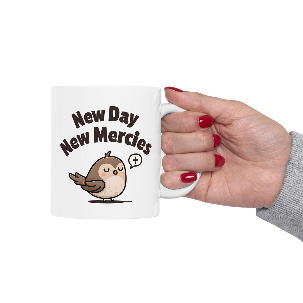 New Day New Mercies Christian Coffee Mug | Glossy Ceramic 11oz & 15oz | Faith Gift