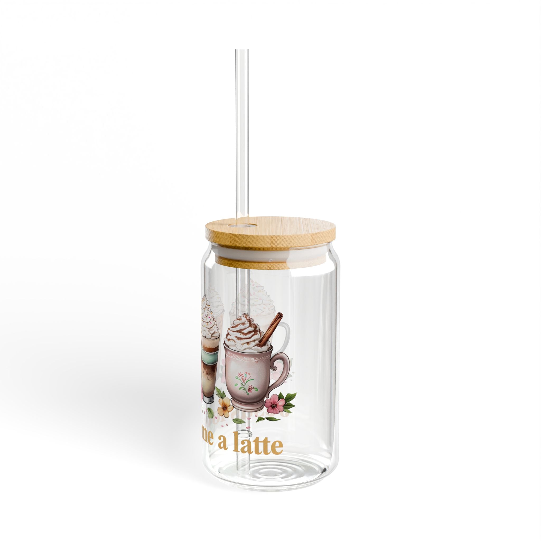Jesus Loves Me a Latte Glass Cup | Christian Iced Coffee Cup with Lid & Straw | 16oz Faith Gift
