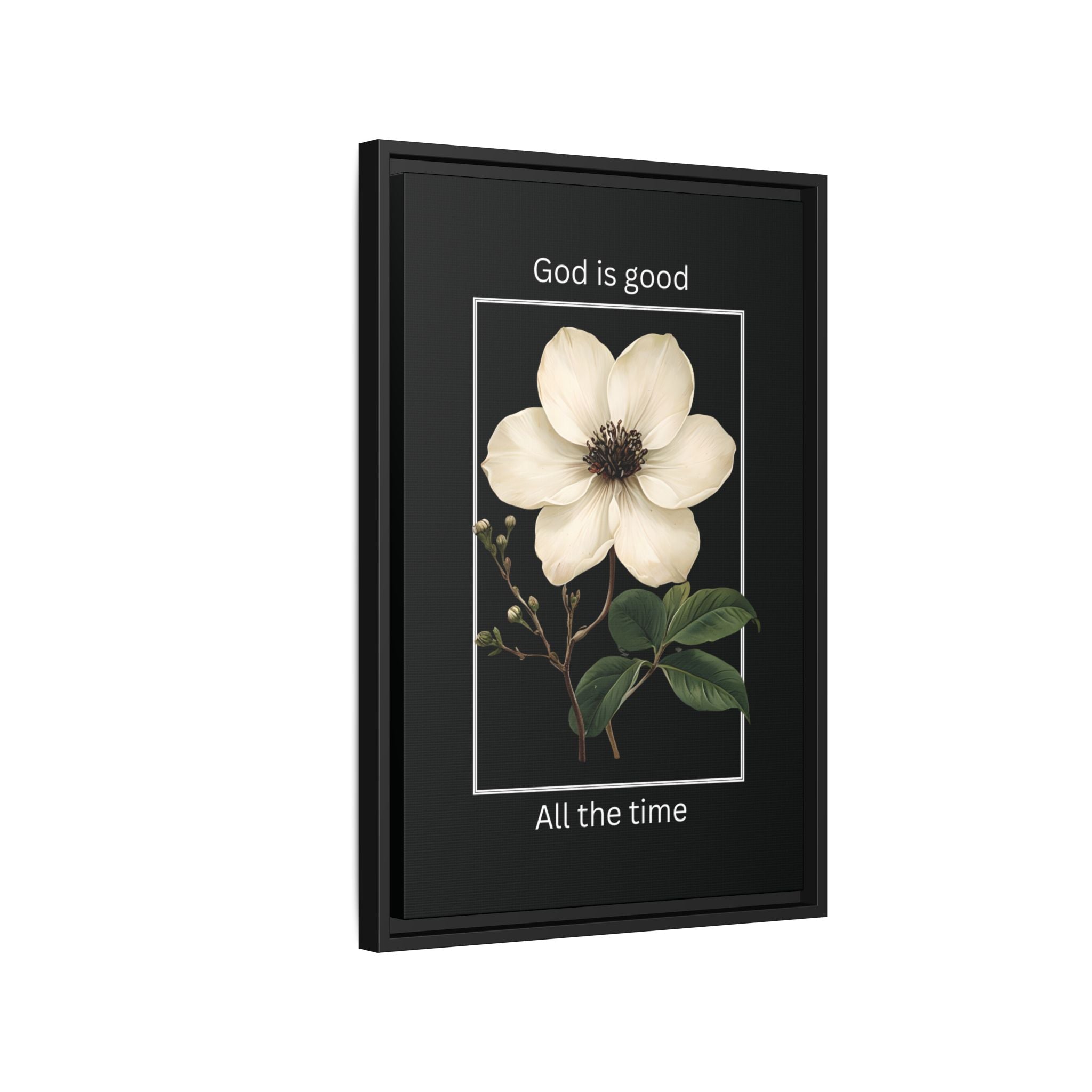 God is Good All The Time Christian Framed Matte Canvas Wall Art | Faith Inspirational Home Decor