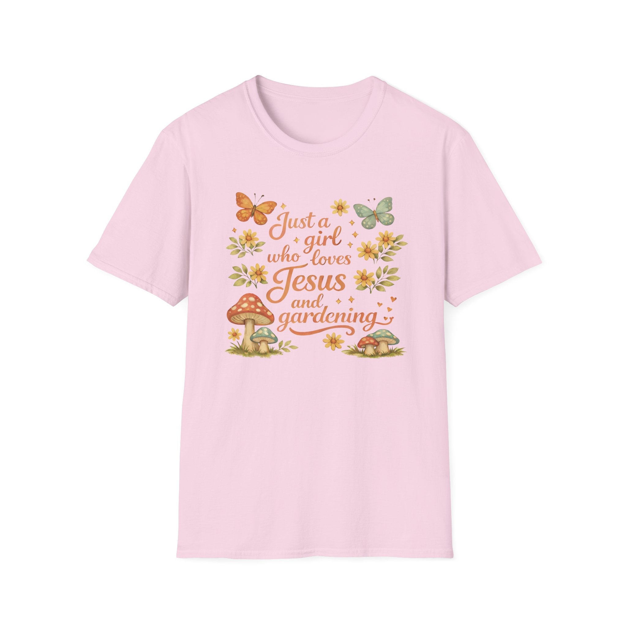 Just A Girl Who Loves Jesus and Gardening Gildan Unisex Tshirt | Christian Gardening T-Shirt | Faith Shirt | Cotton Tee