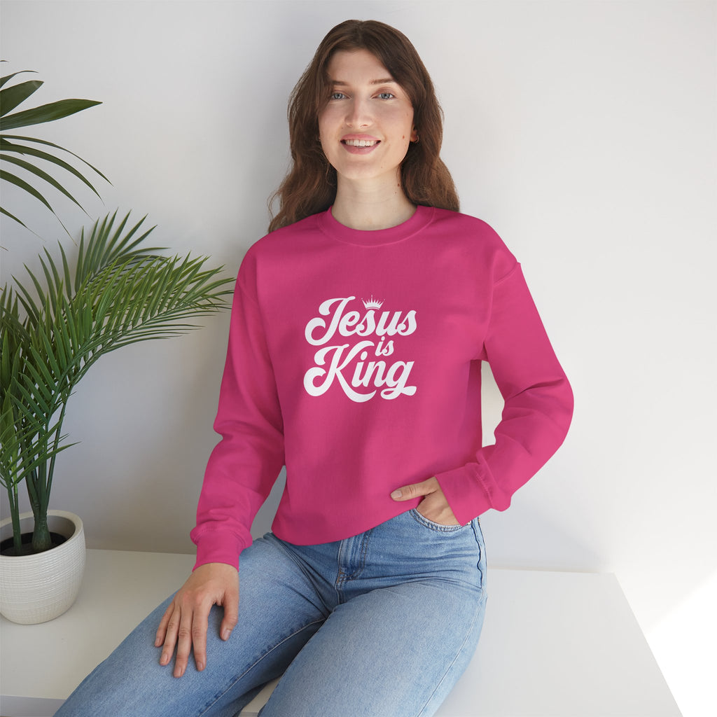 Jesus Is King Christian Gildan Unisex Crewneck Sweatshirt | Faith Apparel |  Religious Gift