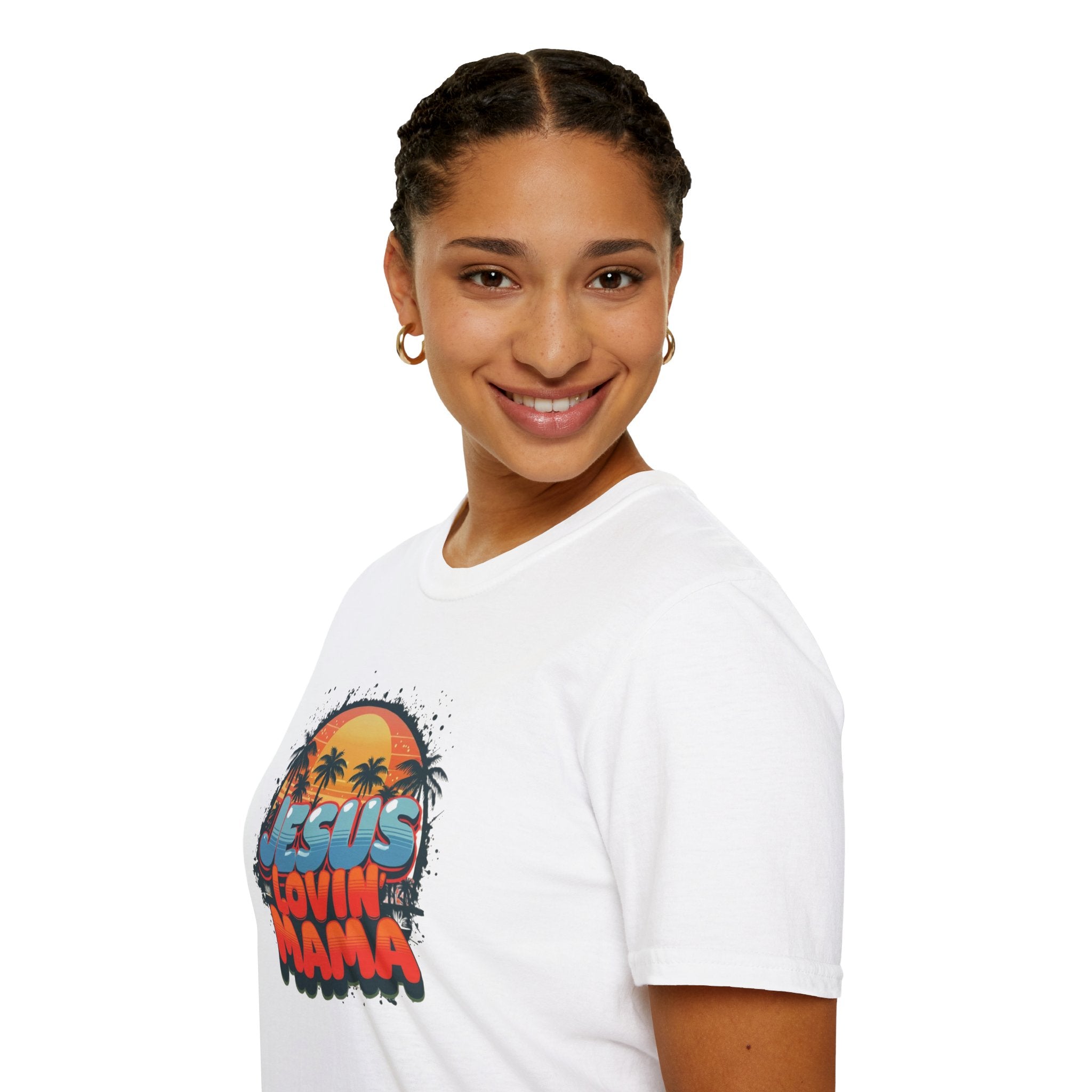 Jesus Lovin' Mama Gilden Unisex Softstyle T-Shirt, Casual Family Tee, Mother's Day Gift, Faith-Based Apparel, Christian Shirt