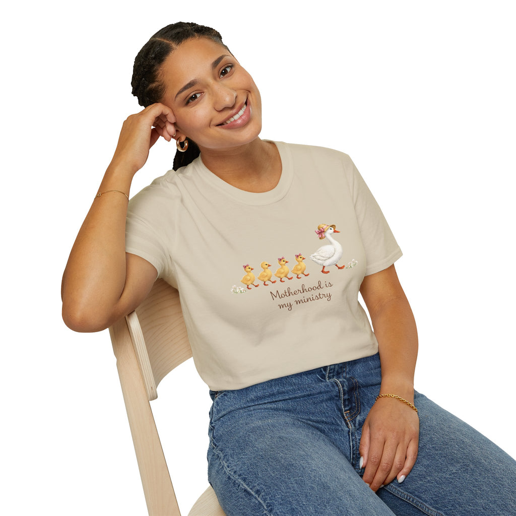Motherhood Is My Ministry Gildan Softstyle Unisex Tee | Christian Mom T-Shirt