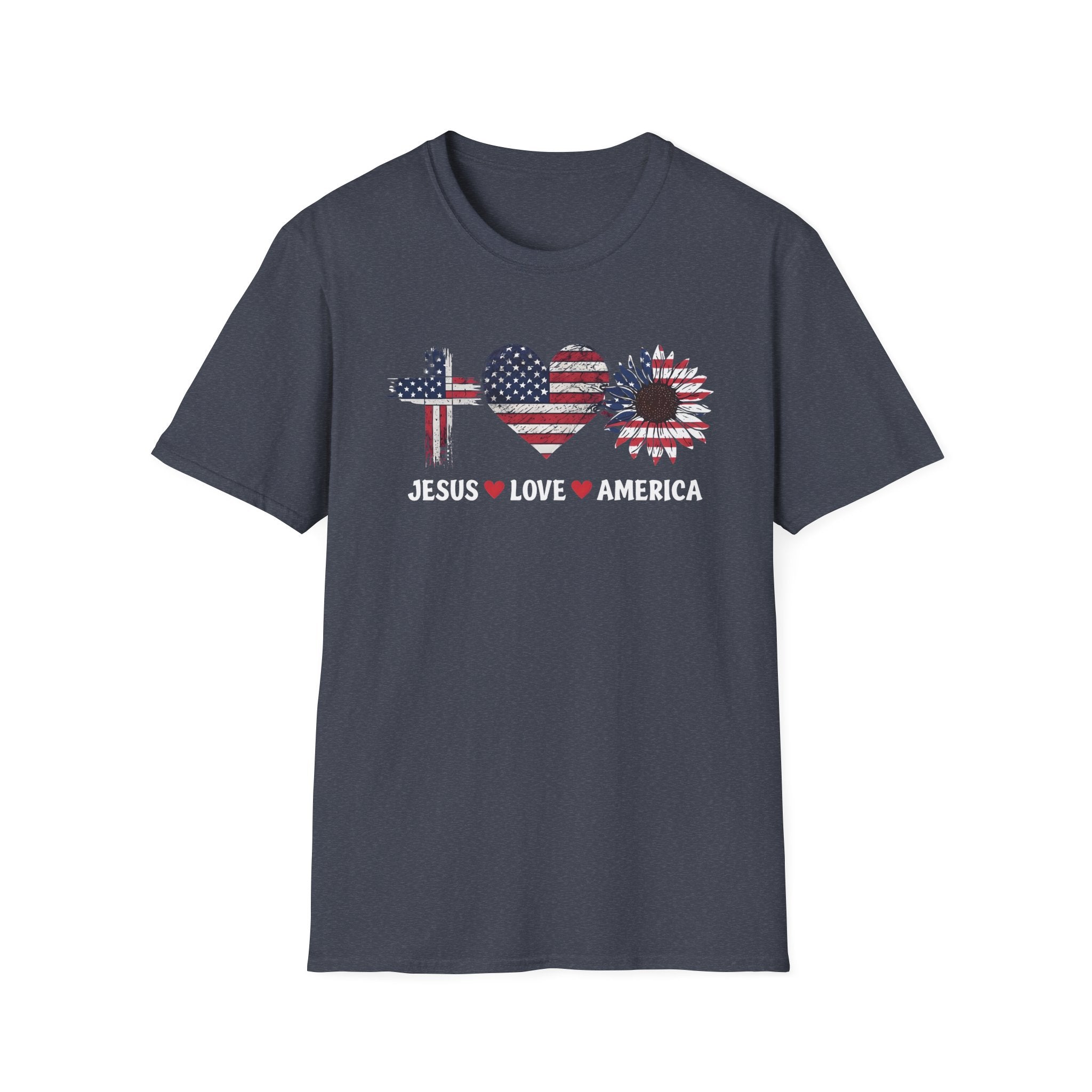Jesus Love America Shirt | Patriotic Christian T-Shirt | Faith Based 4th of July Outfit