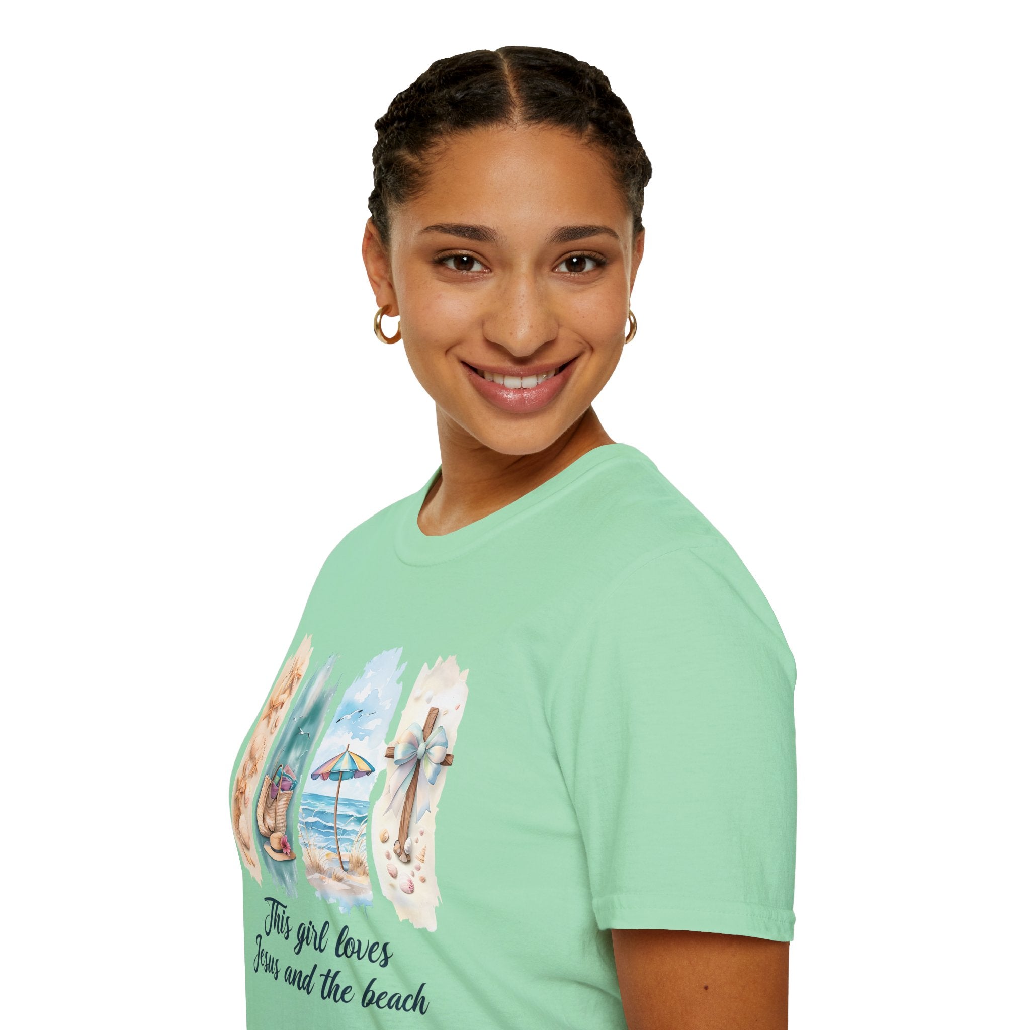 This Girl Loves Jesus and the Beach Shirt – Christian T-Shirts for Women | Faith Based Apparel | Beach Lover T-Shirt, Faith T-Shirt, Jesus Shirt, Summer Apparel, Christian Gifts, Casual...