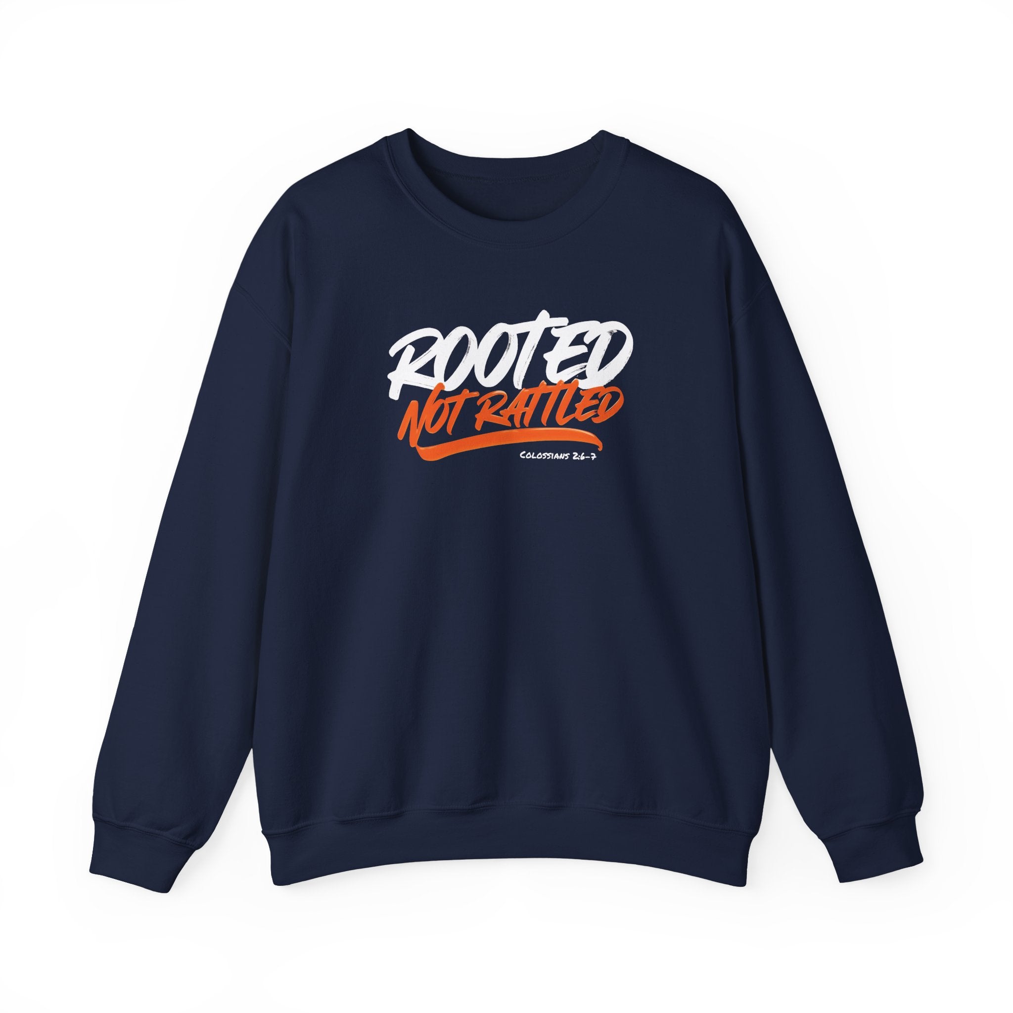 Rooted Not Rattled Gildan Christian Sweatshirt | Unisex Crewneck Pullover | Christian Gift