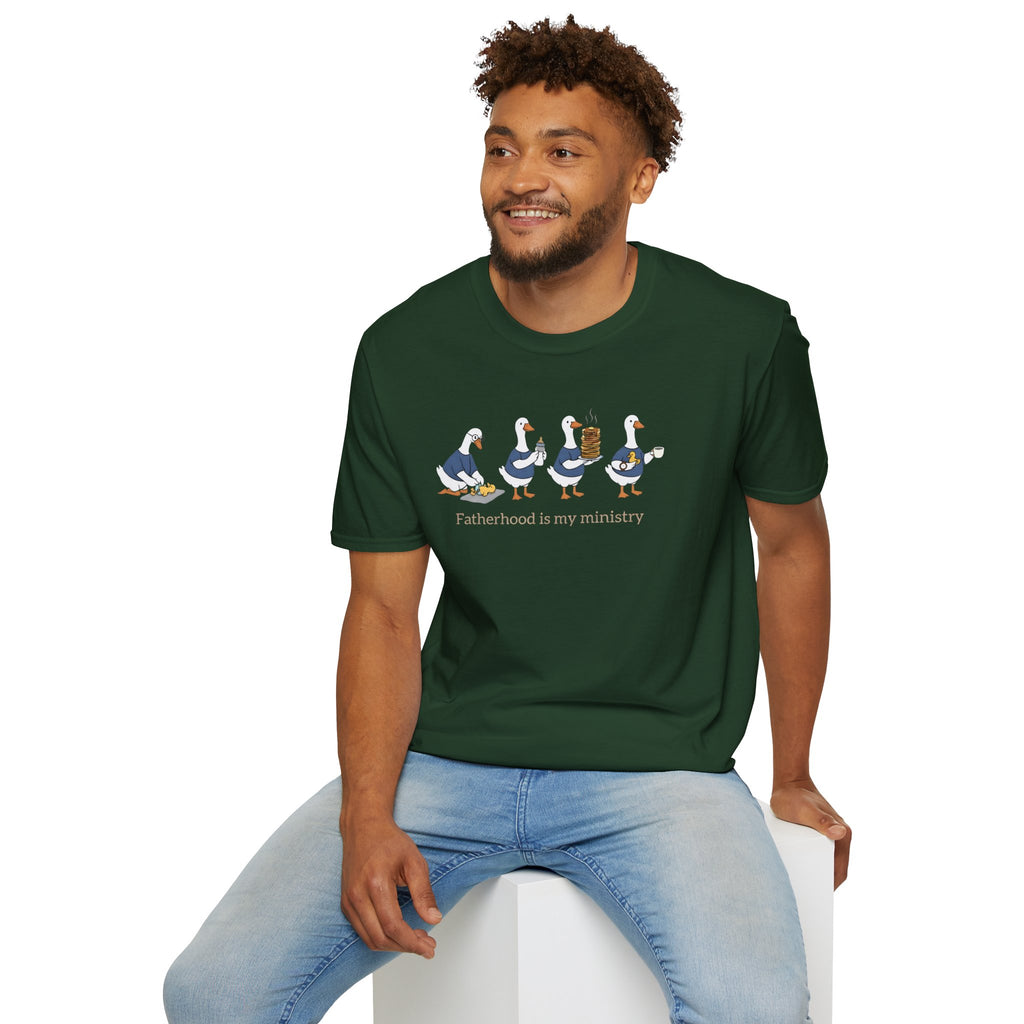 Fatherhood Is My Ministry Gildan T-Shirt | Christian Dad Gift | Faith-Based Tee