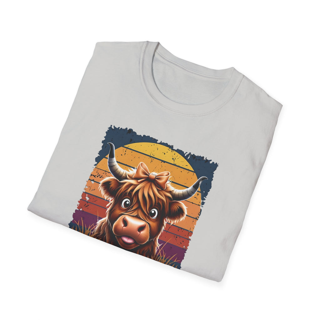 Follow Jesus Not The Herd Gildan Softstyle Unisex Tshirt | Highland Cow Christian Graphic T Shirt
