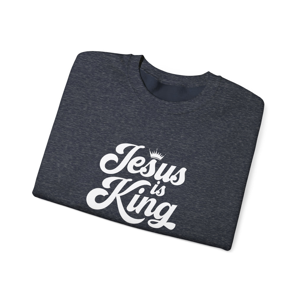 Jesus Is King Christian Gildan Unisex Crewneck Sweatshirt | Faith Apparel |  Religious Gift