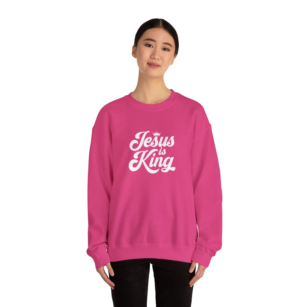 Jesus Is King Christian Gildan Unisex Crewneck Sweatshirt | Faith Apparel |  Religious Gift