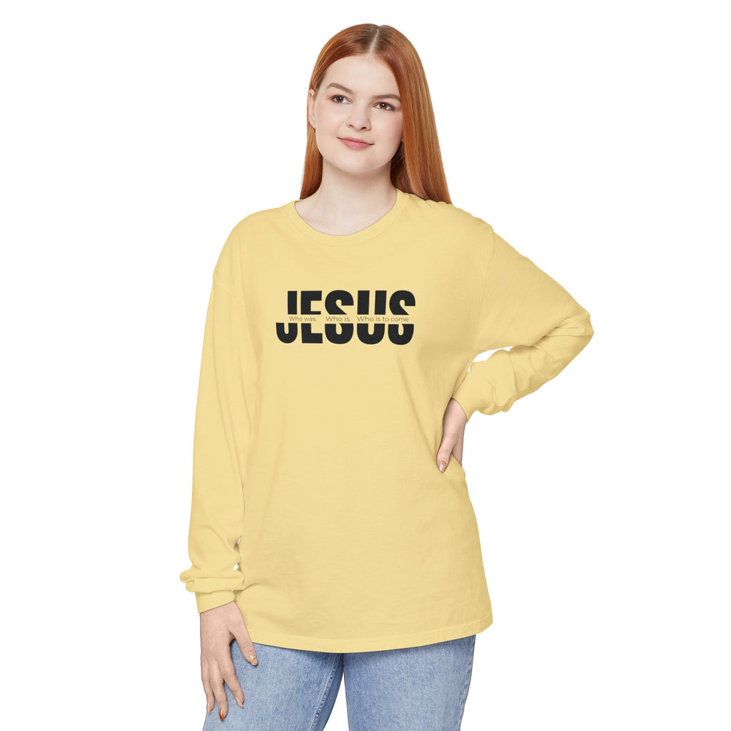 Jesus Comfort Colors Christian Long Sleeve Shirt | Faith Graphic Tee | Garment Dyed Cotton